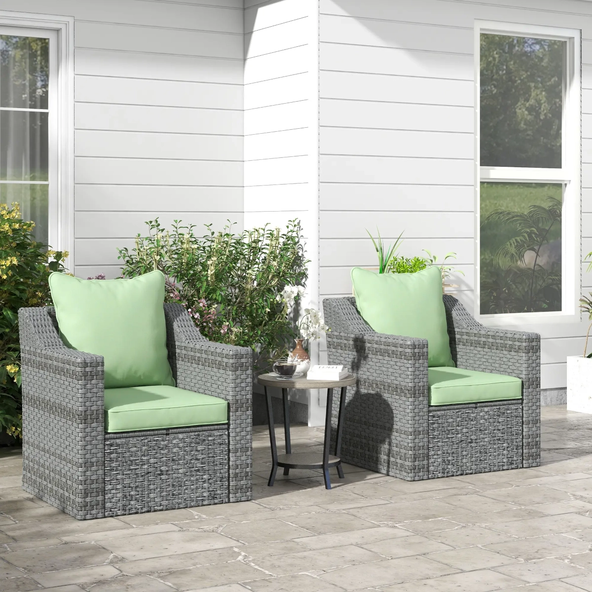 Outsunny 4-Piece Seat Cushion Set and Outsunny Patio Chair Cushions for Adirondack