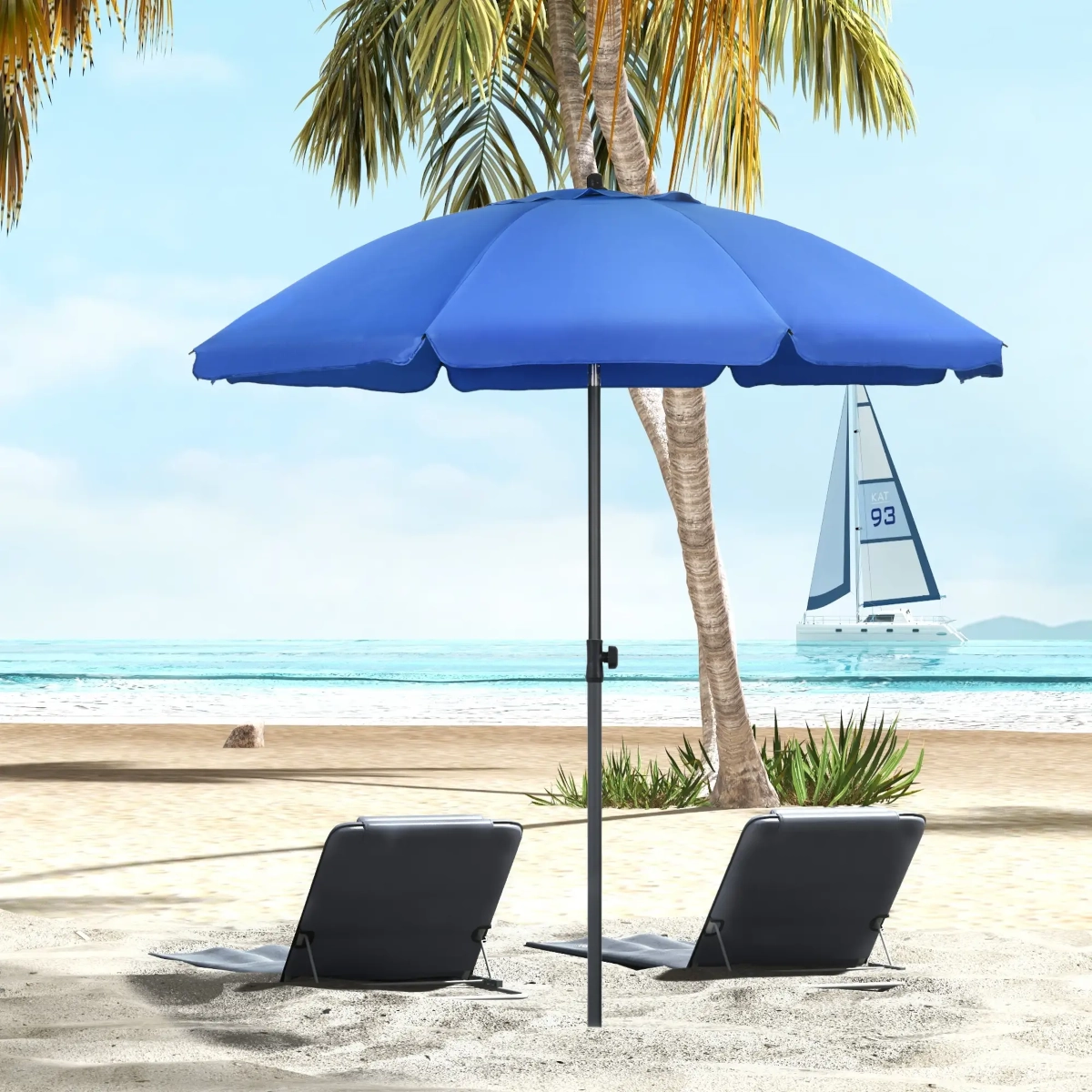 Outsunny 6 FT Beach Umbrella