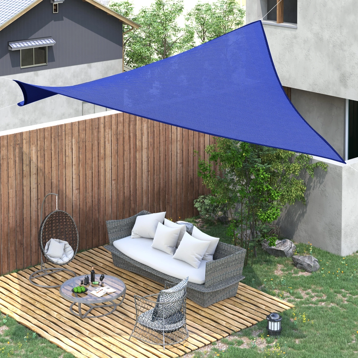 Triangle Sun Shade Sail Top Cover Fabric Outdoor Shelter