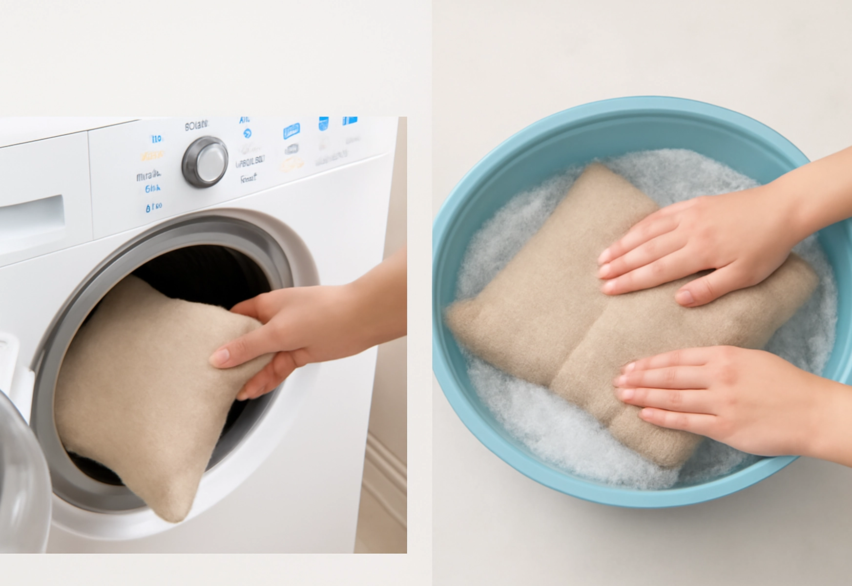 Wash Cushions Using Gentle Methods