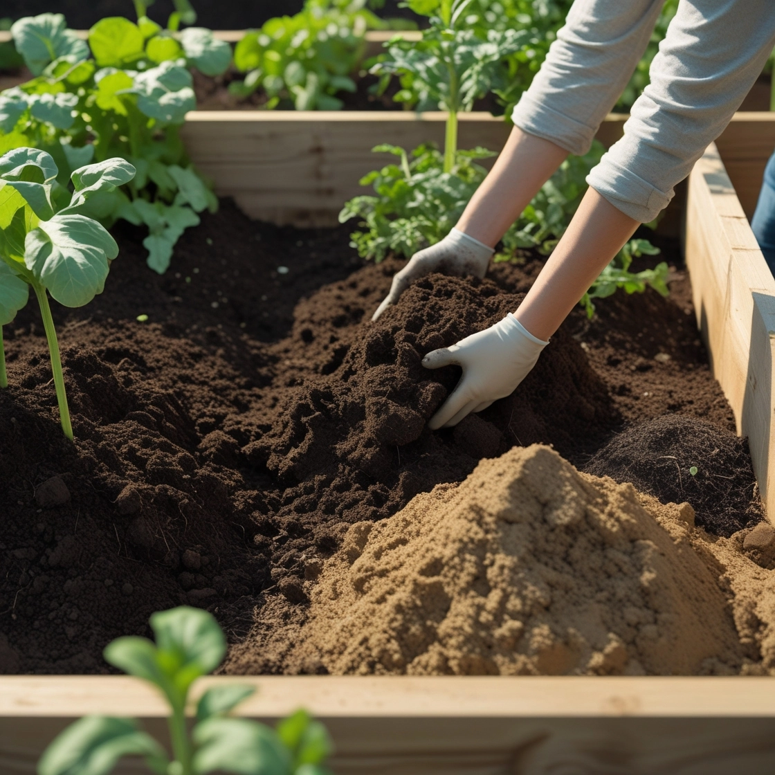 Filling the Raised Bed with Soil
