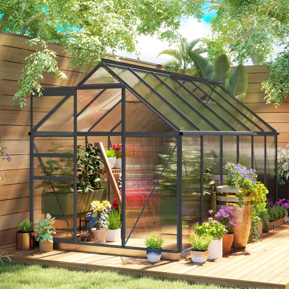 Outsunny 6_ x 12_ Polycarbonate Greenhouse