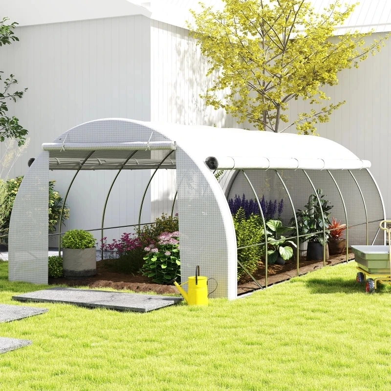 Tunnel Greenhouse with Zippered Door