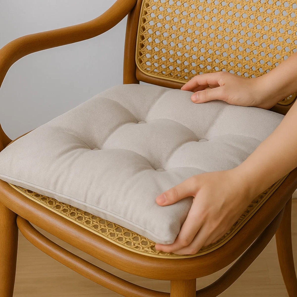 Adding structural support to rattan furniture frame during repair process