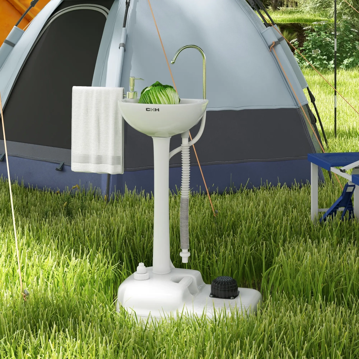 Portable camping sinks for convenient dishwashing and hygiene at outdoor campsites.