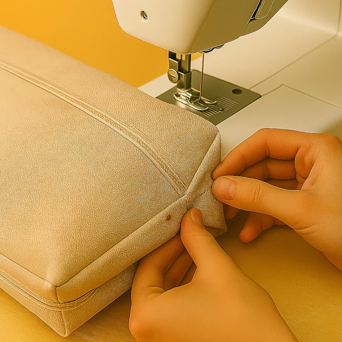 Tips for sewing neat corners on outdoor patio cushion covers.