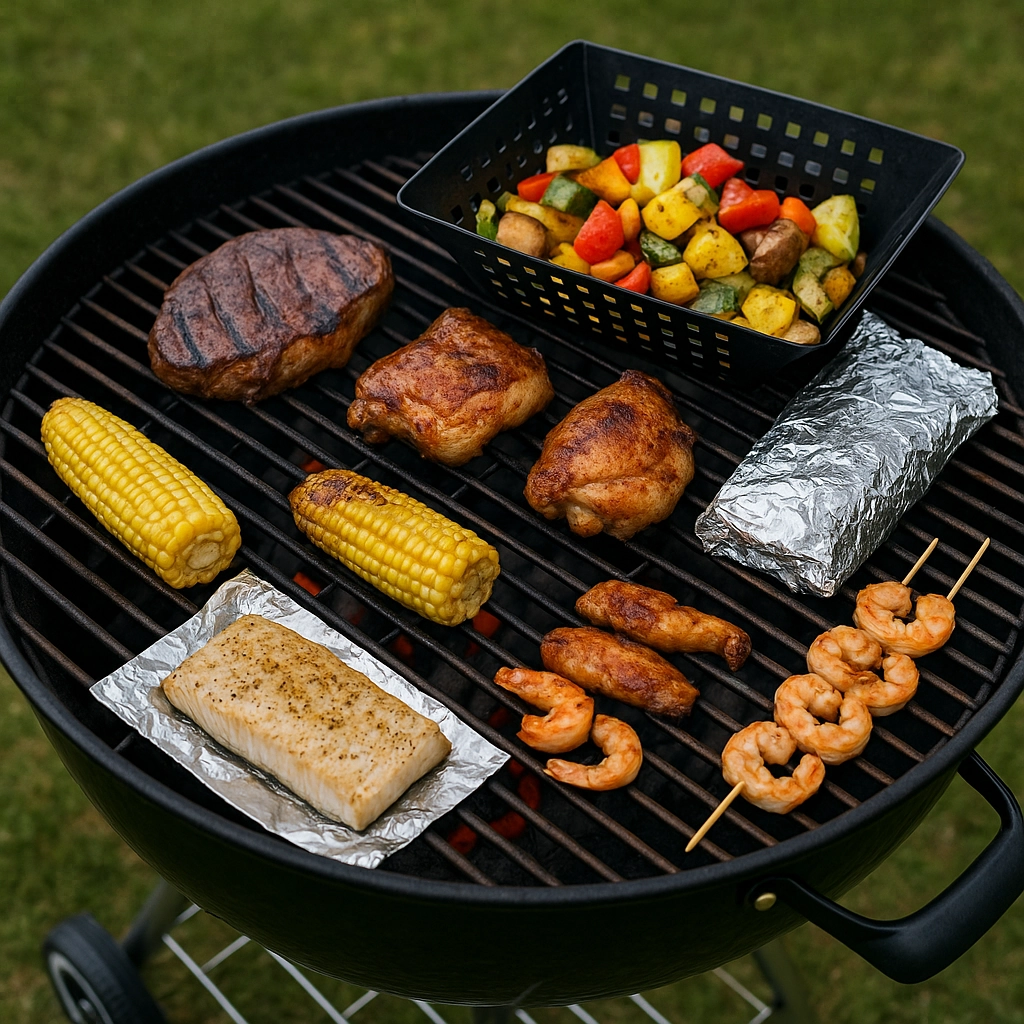 Tailoring grill methods to different foods like steak, fish, veggies, and chicken.