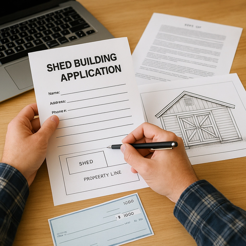 Step-by-step guide for applying for a shed building permit with local authorities.