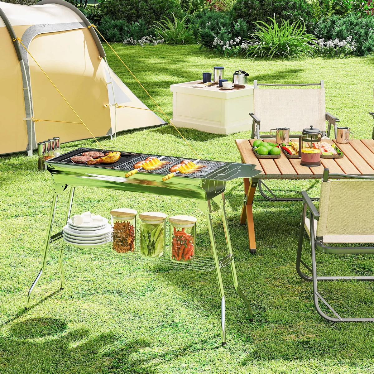 Durable stainless steel portable grill built for long-lasting outdoor performance.