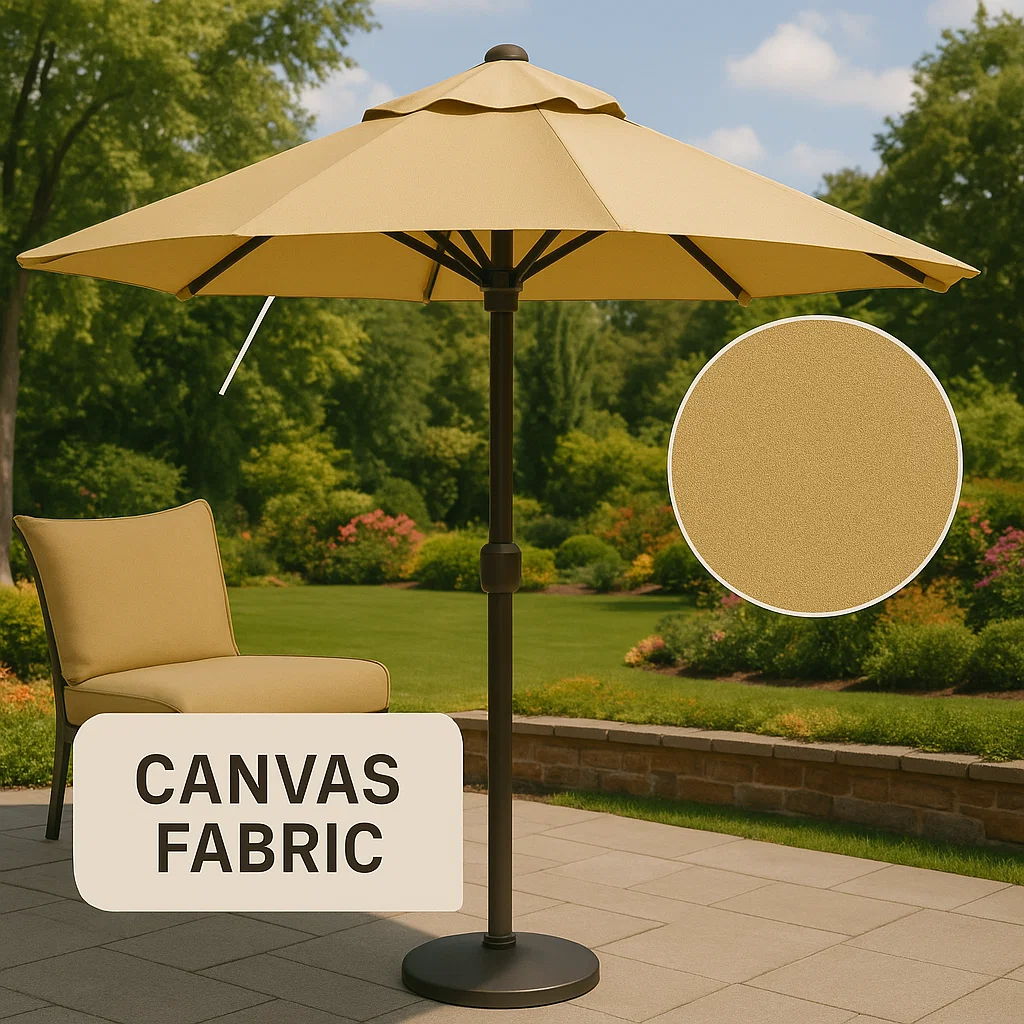 Heavy-duty canvas fabric laid out flat, showing thick weave for rugged outdoor applications.