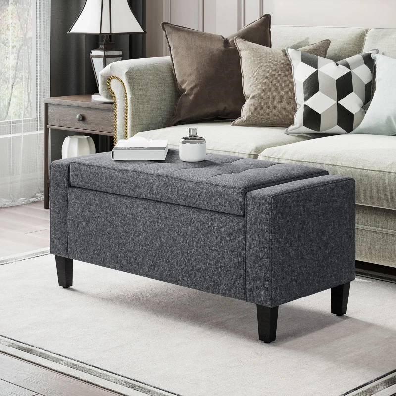 Classic and Deluxe Appearance Classic appearance storage ottoman could match with most styles