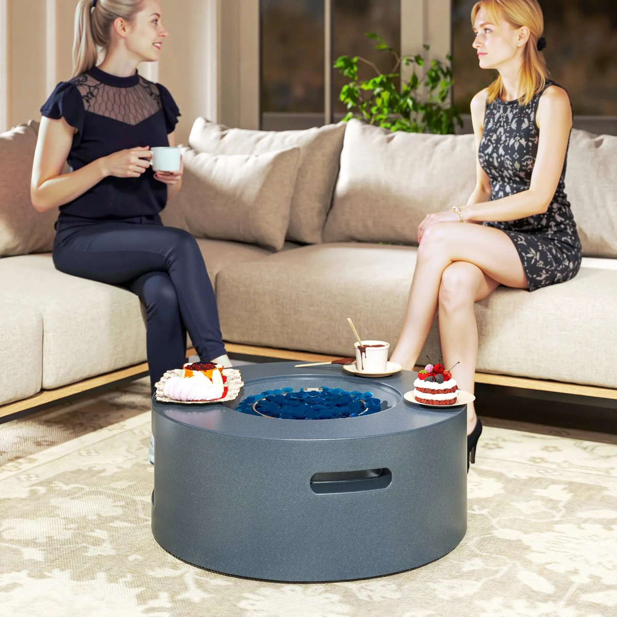 Sleek gas fire pit design showcasing clean flame and easy modern control features.