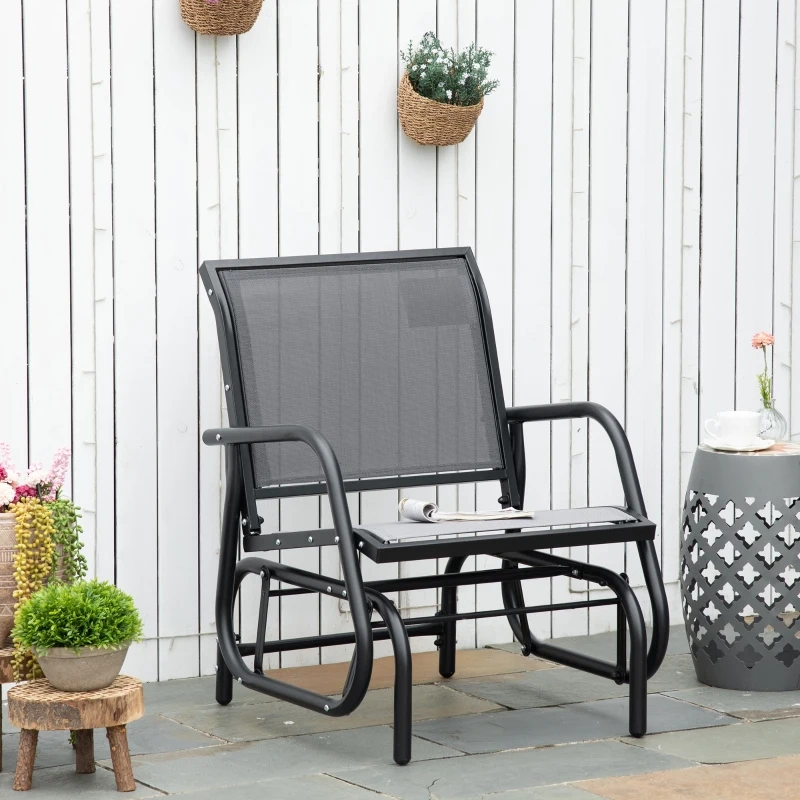 Outdoor glider swing chair perfect for enjoying the fresh air with a smooth rocking motion.