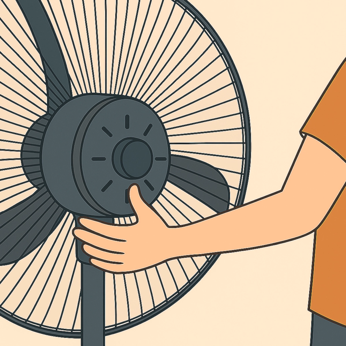 Securing front grill onto fan after cleaning