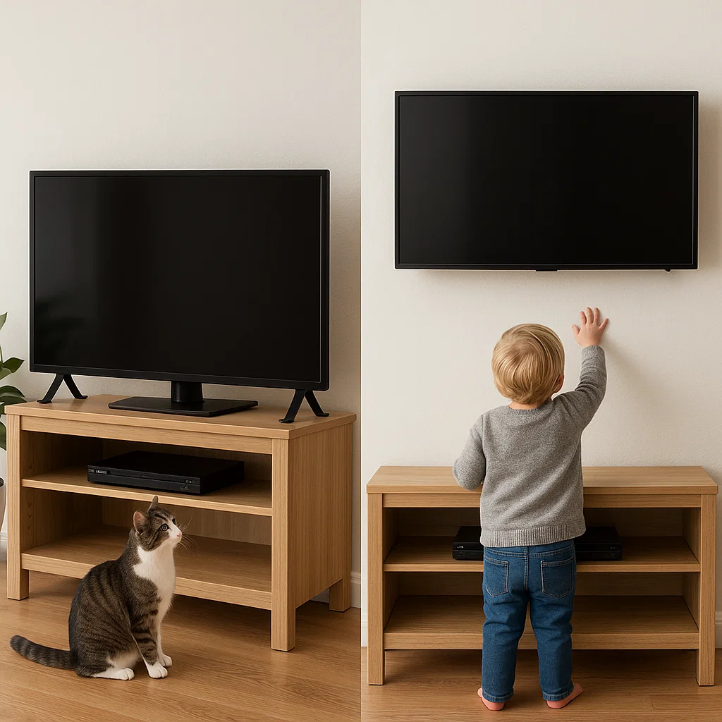 TV mount bracket securely attached to the wall, ensuring safe and stable TV installation.