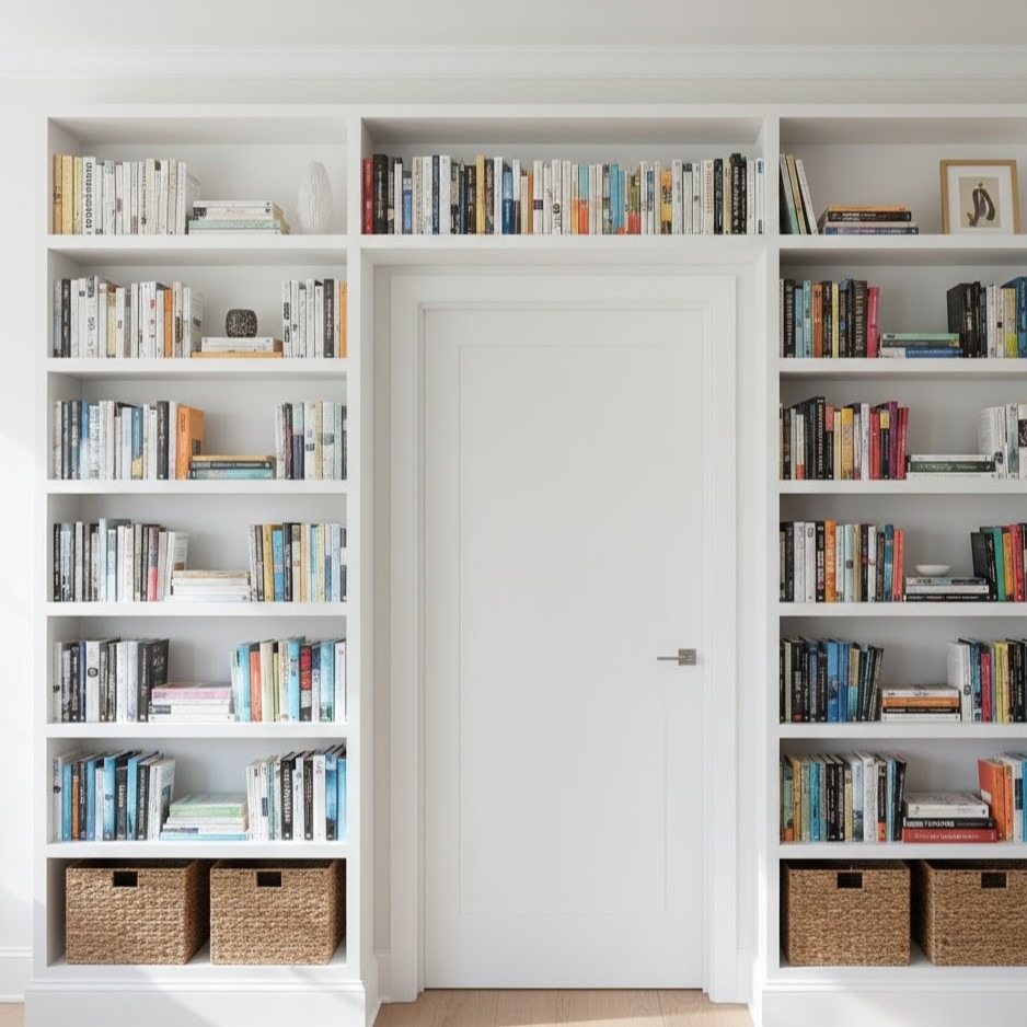Built-In Shelving Around Door Frames