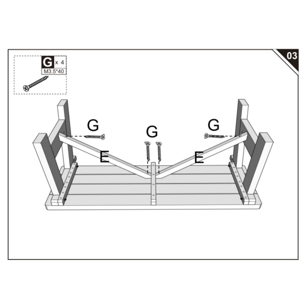 Side braces positioned and screwed between seat and back supports.
